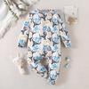 Infant Baby Boy Cartoon Bull Head Cactus Full Print Casual Long Sleeve Jumpsuit