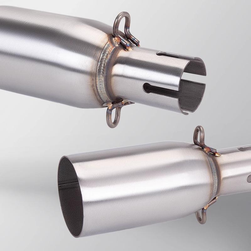 Motorcycle Modified Exhaust Pipe, Suitable for 28-45mm Adapter, 51mm Middle Link Pipe, Various Sizes Slip-On Connecting Pipe