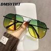 Non-polarized Oversized Vintage Sunglasses Men Women Use Day and Night Shades Eyewear Double Bridge Driving Night Vision Sun Glasses