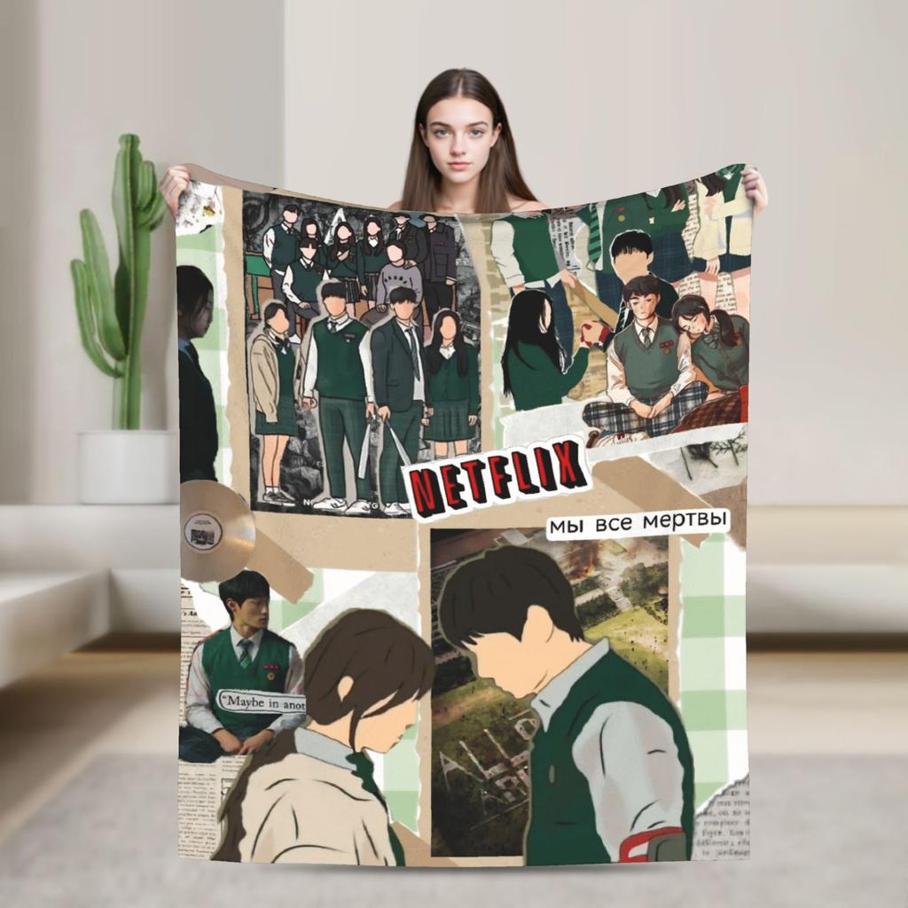 All Of Us Are Dead Flannel Blanket Spring Soft Throw Blanket for Girls Boys Living Room Funny Bedspread Sofa Bed Cover