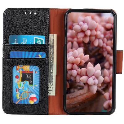 Чехол-кошелек из спилковой кожи с текстурой наппа для Motorola Moto G85 5G/S50 Neo 5G