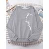 Simple Strokes Of Cat Pet Print Hoody Womens Shoulder Drop All-match Hoodies Simple S-XXL Hoodie Street Quality Clothing Female