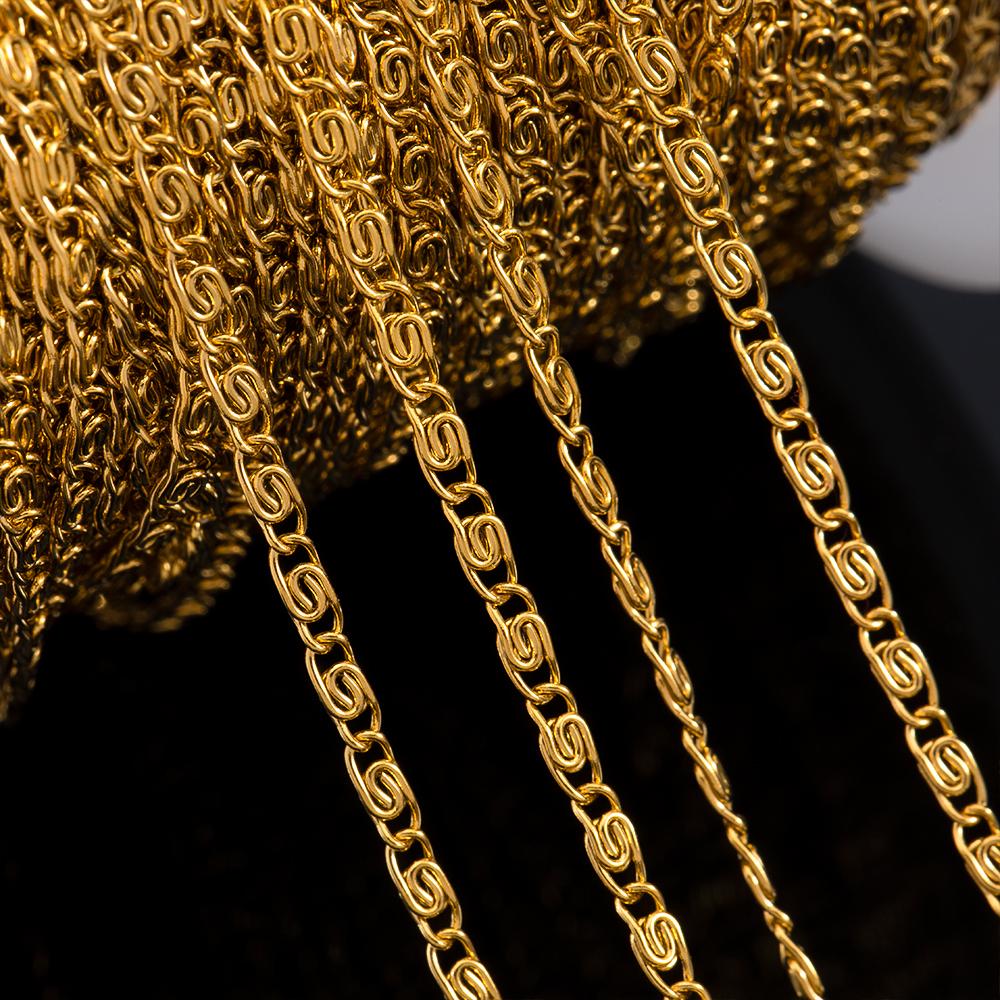 1Meter Fahsion Necklace Chain Stainless Steel 8 Shape Cross Double Loop Link Chain DIY Handmade Bracelet Material Jewelry Making