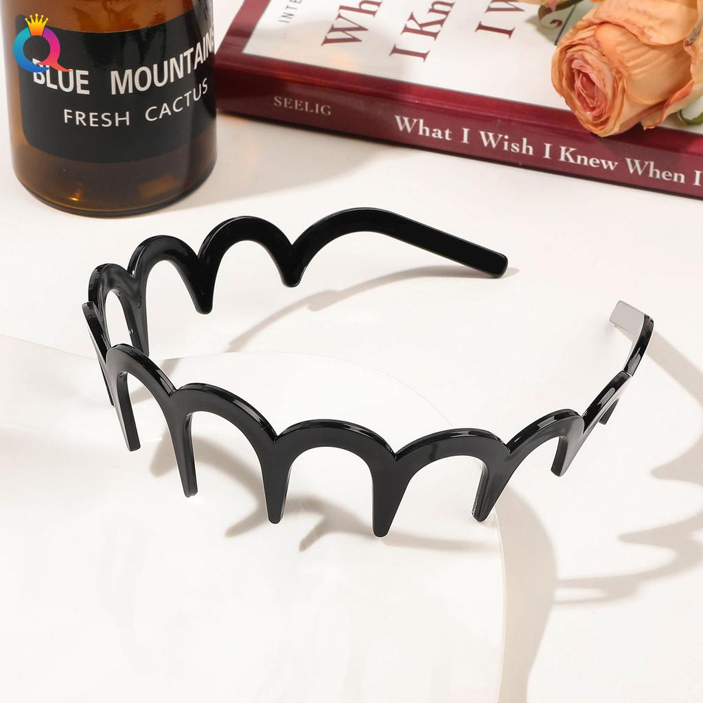 Нескользящая зубчатая повязка на голову с нажимом на волосы, челка, сломанная повязка на голову, простая черная коричневая повязка на голову для женщин