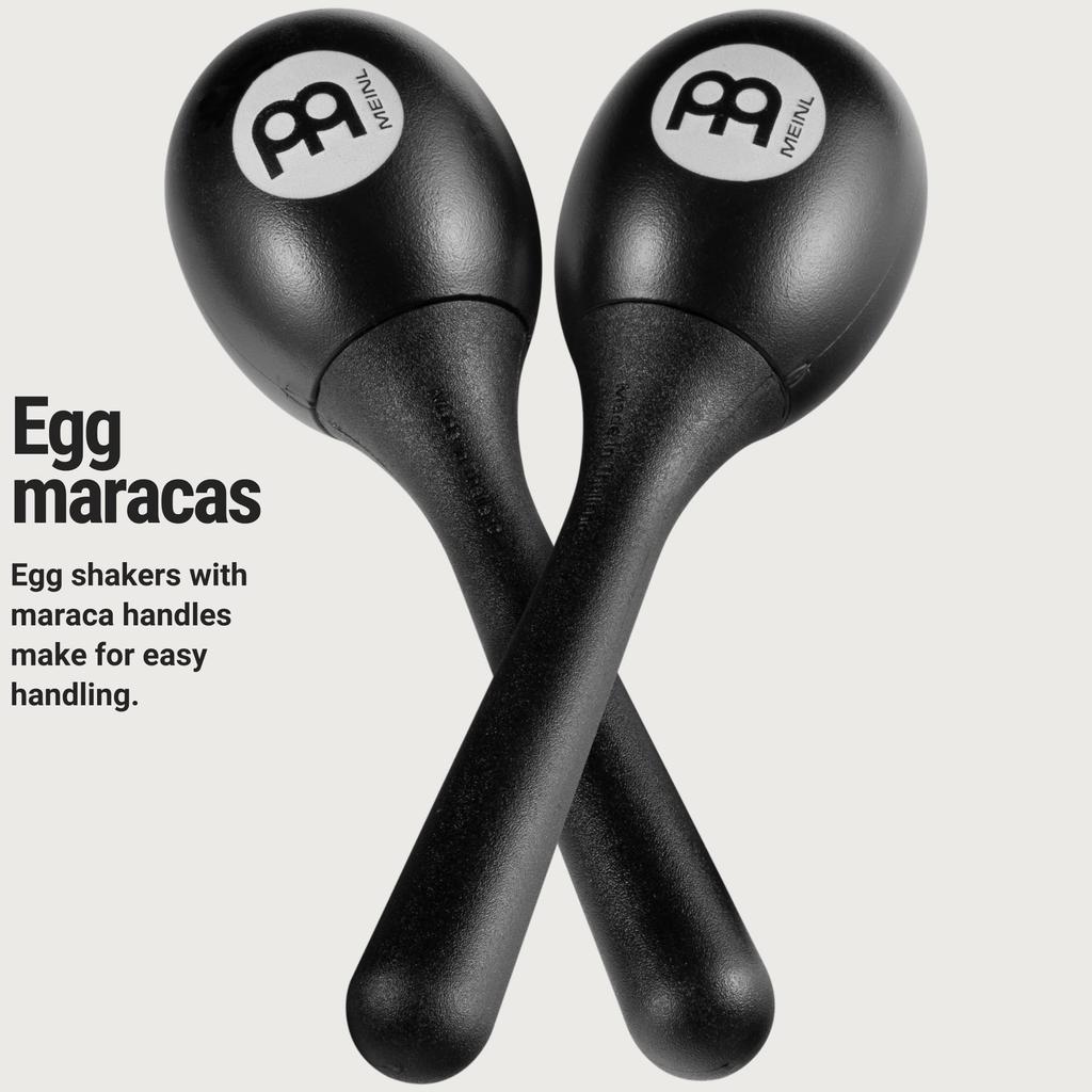 MEINL Percussion Plastic Egg Maracas (Pair) in Black (PEMBK)