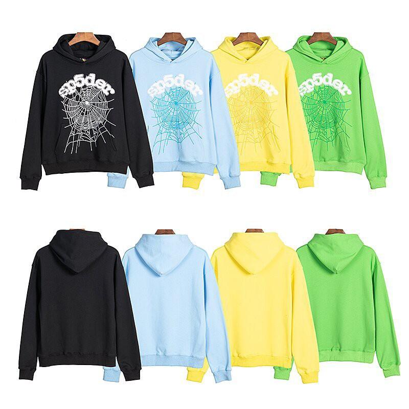 Sp5der Hoodie Mens Womens Oversized Streetwear Pullover Sweatshirt With Spider Web Print