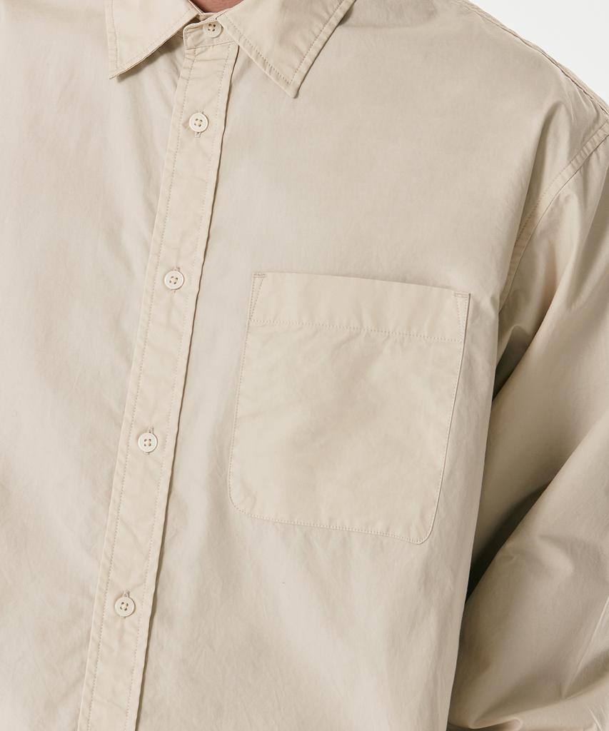 MUSINSA STANDARD Relaxed Washed Poplin Shirt [Light Beige]