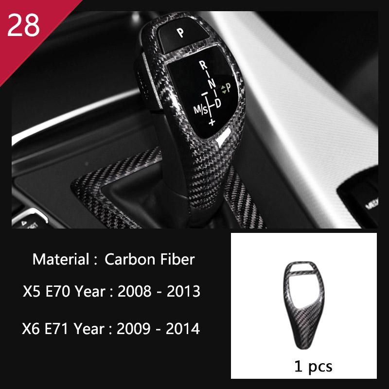 Carbon Fiber For q5 E70 E71 X5 X6 Interior Gearshift Air Conditioning AC CD Panel Reading Light Cover Trim Sticker Accessories q5