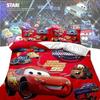 Комплект постельного белья и наволочки из трех предметов с принтом молнии и дизайном автомобилей Декор