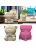 Flower  Silicone Mold Succulent Planter Concrete Mold Bear Flowerpot Resin Epoxy Mold  Pen Holder Home Decor