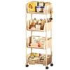 Мобильная многоуровневая книжная полка на колесиках для хранения вещей в гостиной и на кухне, полка для корзин для фруктов и овощей.