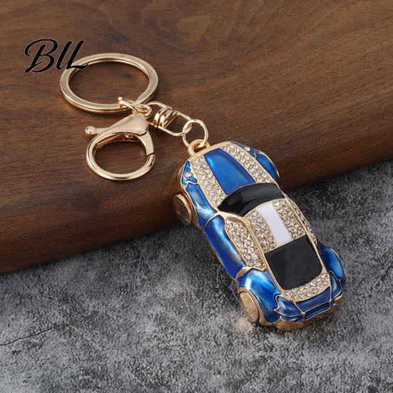 Sparkling Car Key Accessory Sports Keychain with Rhinestones, Durable Zinc Alloy Decorative Holder Stylish Pendant, Compact Ring for Backpacks