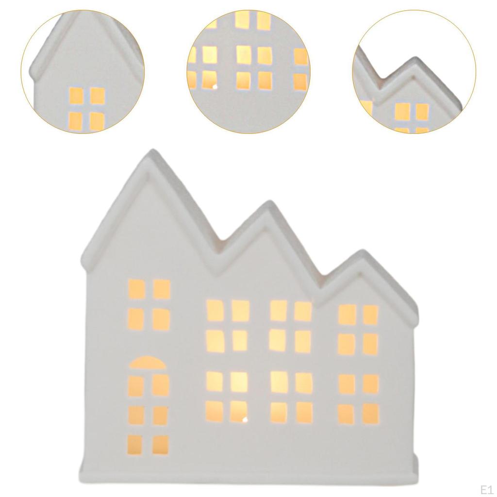 Illuminated Holiday House Sculpture for Festive Home Decor