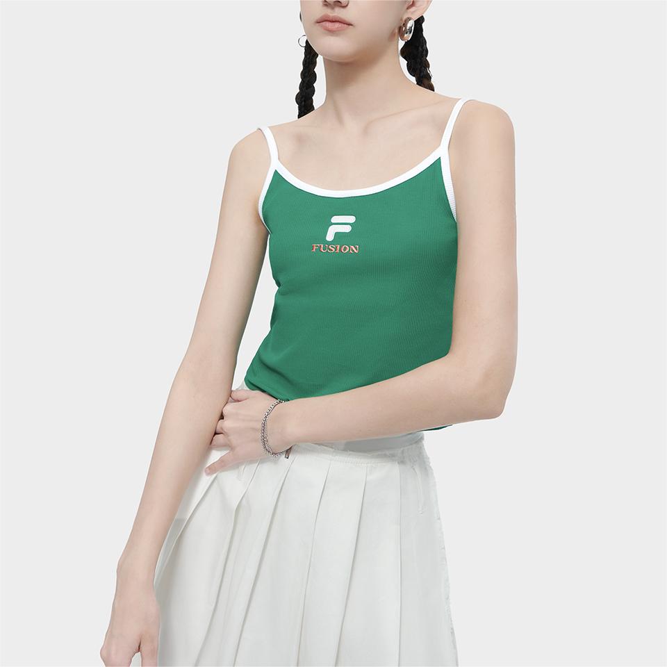 Fila Fusion Вышивка буквой Облегающий Удобный Жилет Женские топы Императорско-зеленый T11W423109F-GN