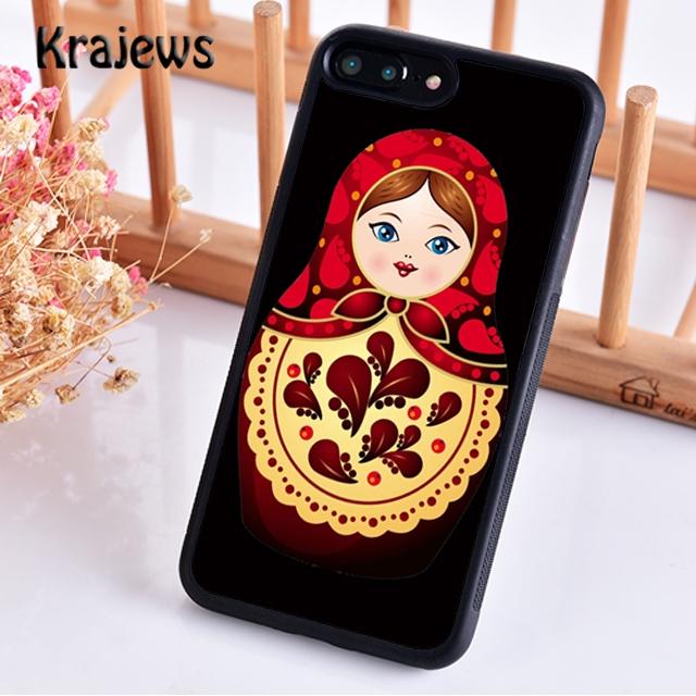 Чехол для телефона Krajews Babushka Matryoshka Red Russian Doll для iPhone 14 5 6 7 8 plus X XR XS 11 12 13 pro max Samsung S21 S22ultra