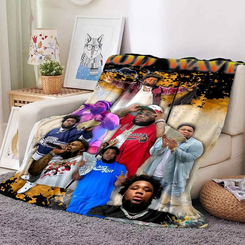 HOT Rod Wave 3D Print Rapper Star Soft Plush Blanket,Flannel Throw Blanket for Living Room Bedroom Picnic Bed Sofa Cover
