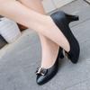 Весенне-осенние универсальные туфли-лодочки, женственность, черно-белые рабочие туфли, высокий каблук, средний каблук, бант, высокий каблук, женская обувь, свадьба