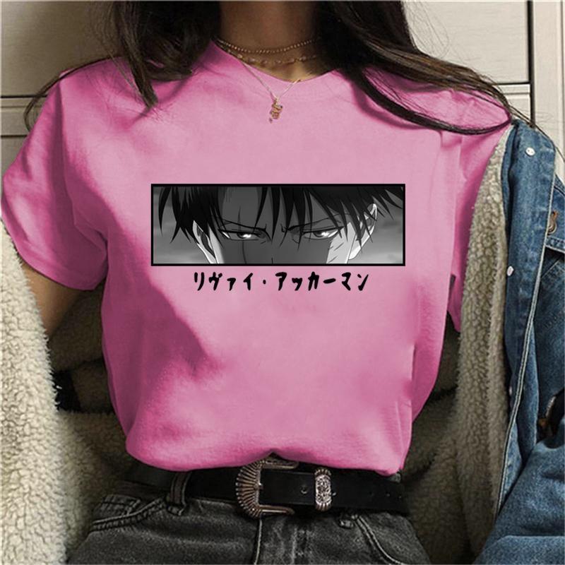NEW Anime Levi Ackerman Print T Shirt Women Fashion Anime Crew Neck Short Sleeve Casual Loose Comfy Tees