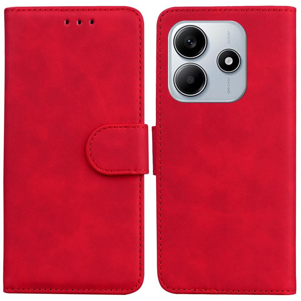 For Xiaomi Redmi Note 14 5G Case Solid Color Leather Wallet Phone Cover