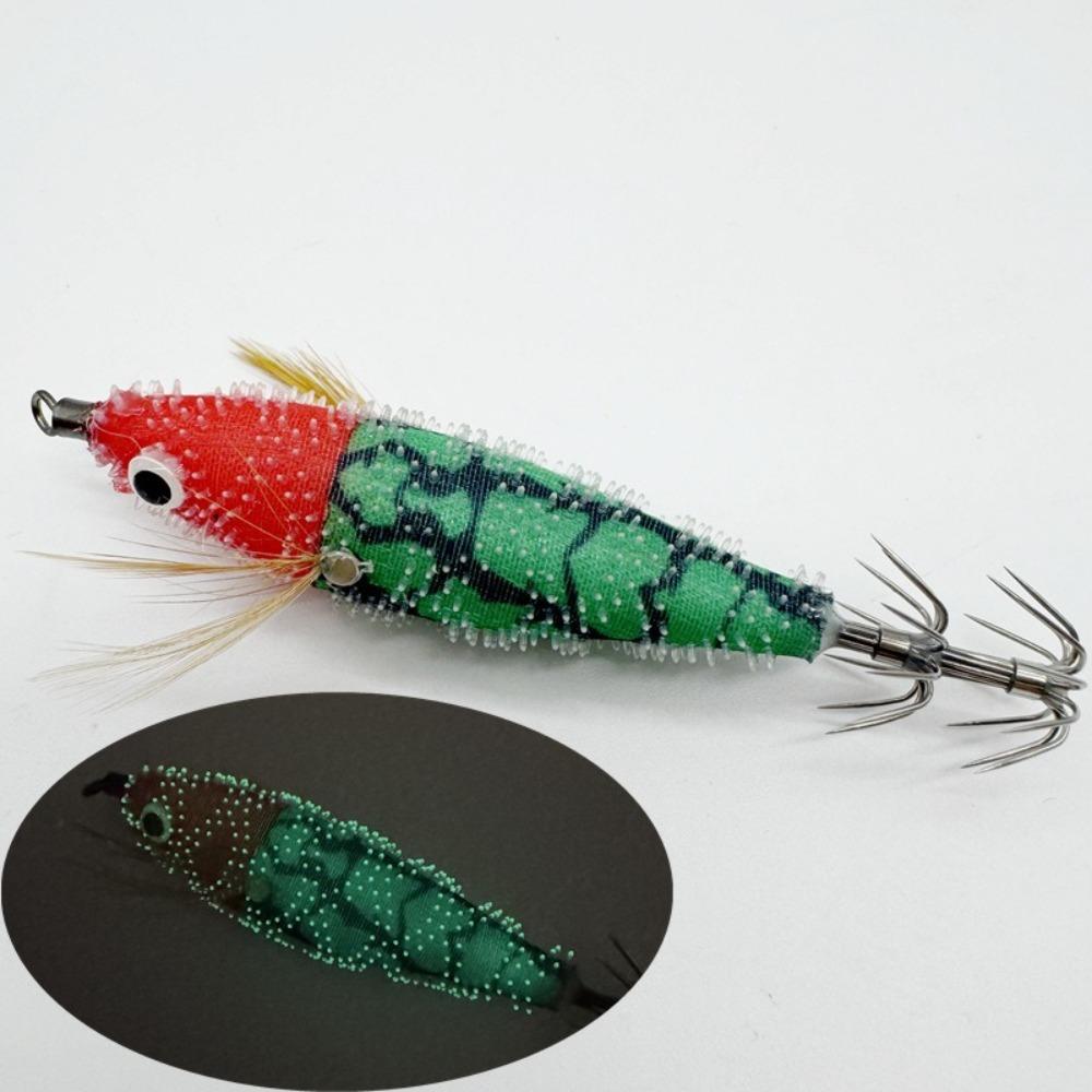 Simulation Wood Shrimp Lures Luminous Squid Hook 2025 Octopus Lure