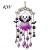 Window Hanging Decoration Halloween Ghost Wind Chime Decoration, Vintage Sun Catcher with Faux Crystal Party Supplies Drops Tassels, Acrylic Ornament