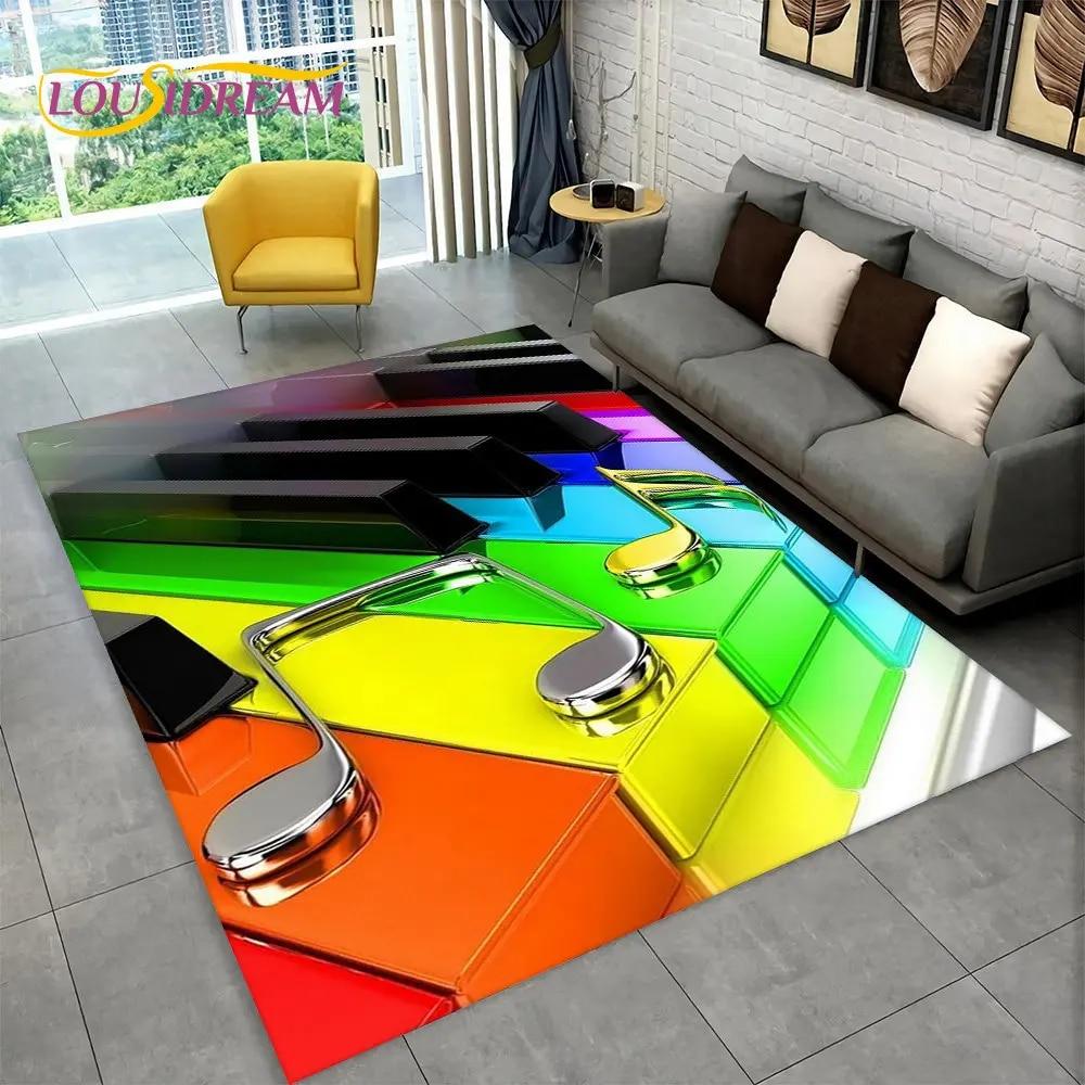 3D-музыка, музыкальная нота, фортепианное искусство, большой ковер, ковер для гостиной, спальни, дивана, коврик для двери, детский нескользящий напольный коврик