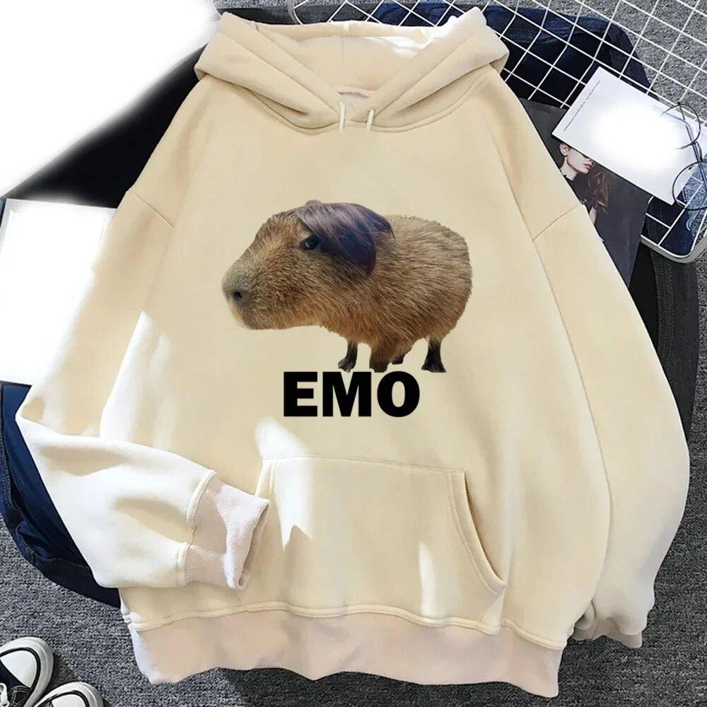 Kawaii Capybara Printed Hoodies Unisex Women Graphic Funny Casual Hoodie Sweatshirts Oversized Pullovers Unisex Tracksuits Clothing