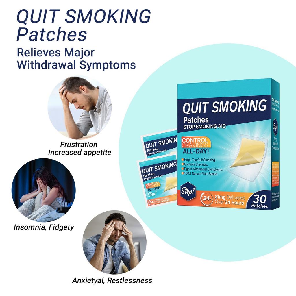 Шаг 1 30 Воздерживающихся Патчей, Наклейки для Мужчин и Женщин, Дышащие Травяные Патчи для Всего Тела(1 коробка)
