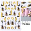 3D Fall Nail Stickers Gold Leaf Cotton Flowers Transfer Decals Nail Adhesive Sliders Manicure 2023 Autumn Decorations TRSTZ-SJ