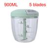 900ML Garlic Chopper Manual Garlic Press Food Vegetables Cutter Meat Grinders Gadgets Hand Mincer Garlic Masher Kitchen Tools