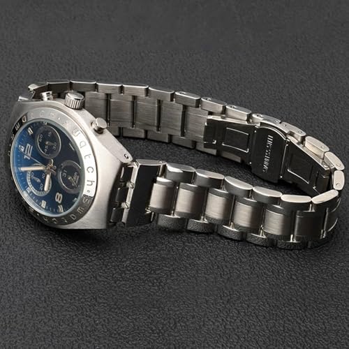 ZHUOLEI Сменный металлический ремешок из нержавеющей стали для часов Swatch 19 мм и 21 мм (Включает 3 шпильки, инструмент для снятия и коробку)