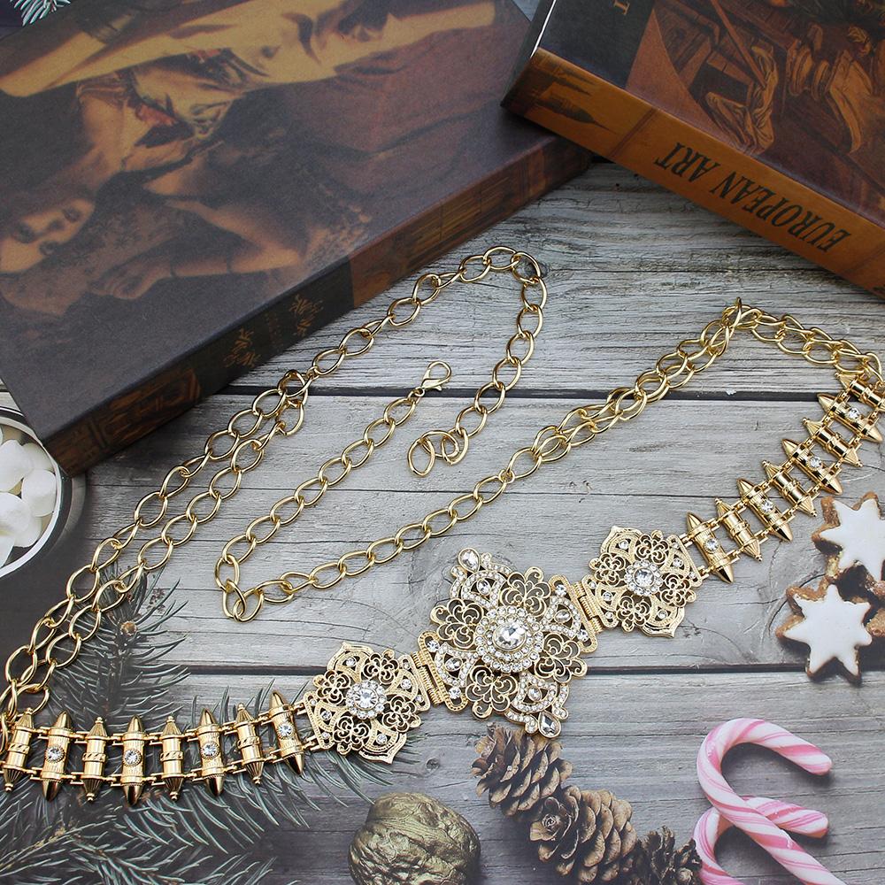 Waist Chain With Gold Color Bridal Jewelry With Crystal Princess Jewelry