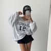 New ArriVals Open Run Women V Neck oVersized LeTTering CoTTon T shirT