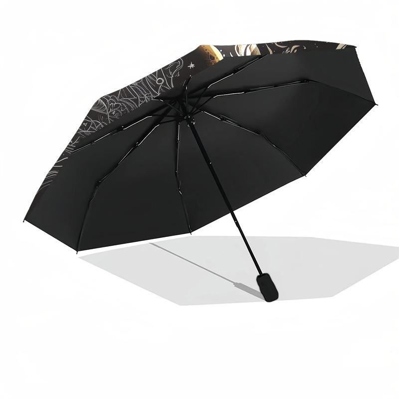 1pc Sun and Moon Faces Umbrella with Plastic Handle,Vibrant Cartoon Pattern,Multi-functional UmbrellaPT153