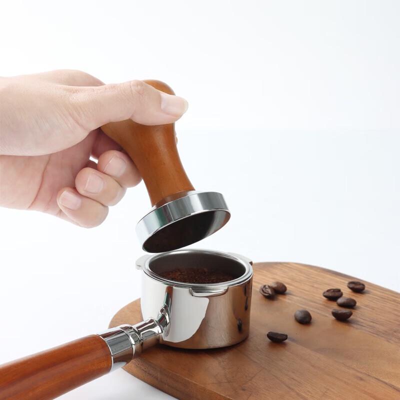 BaiJie 51mm Stainless Steel Coffee Tamper with Wood Handle