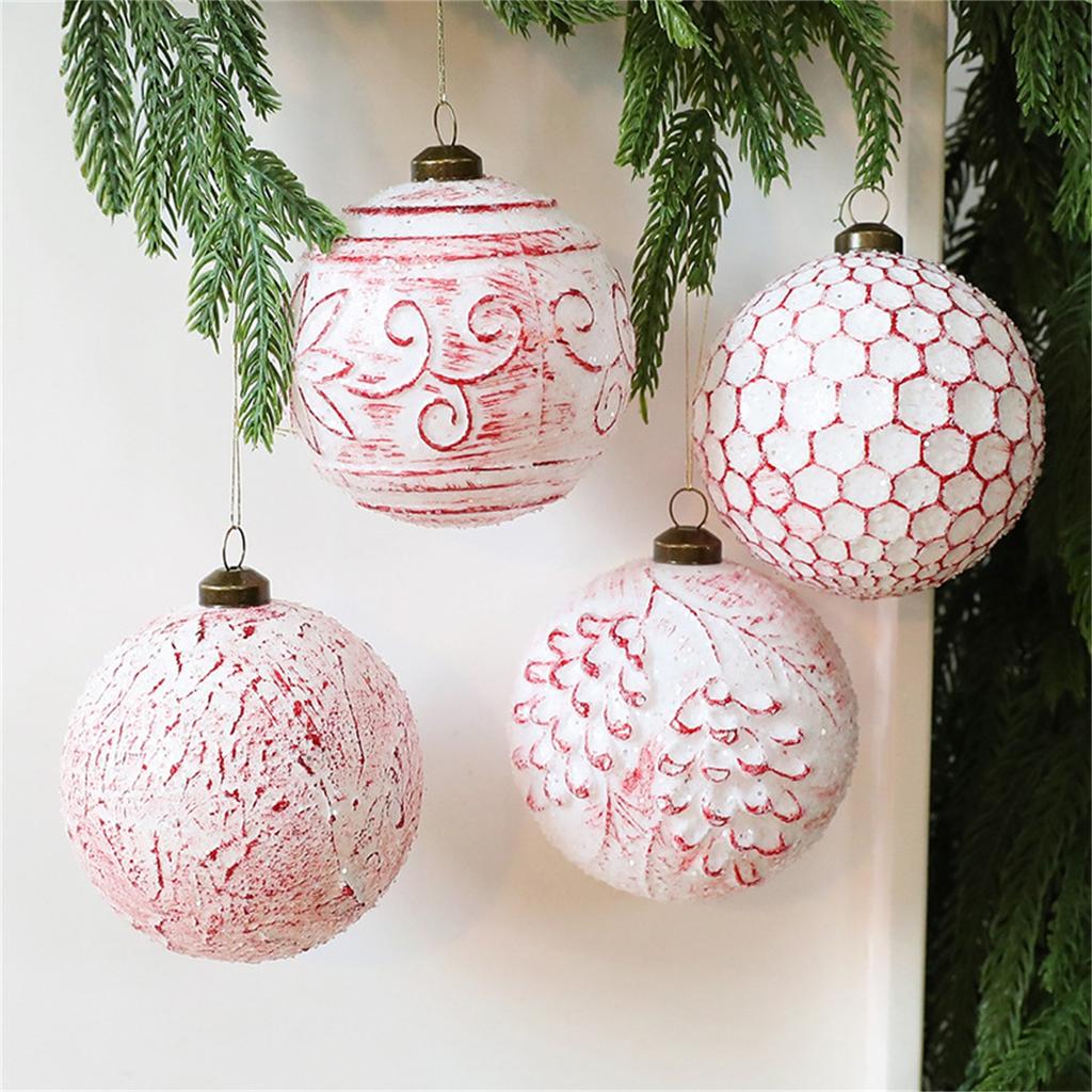 8CM Antique Christmas Ball Ornaments 12pcs, Christmas Tree Pendants Retro Christmas Ball Decorations Window Hanging Pendants