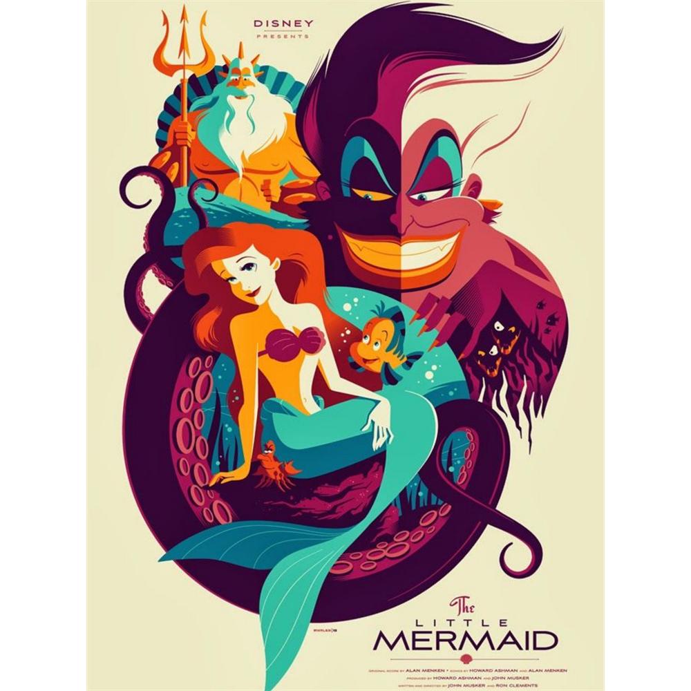 Disney Алмазная мозаика 5D Сделай сам Русалочка Ретро Арт Постер Арт Мозаика Вышивка Украшение Вышивка крестом Подарок