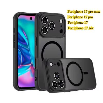 Магнитный матовый акриловый чехол для телефона для iPhone 17 Pro Max для беспроводной зарядки Magsafe PC + TPU чехол для iPhone 17 Air 17pro оболочка