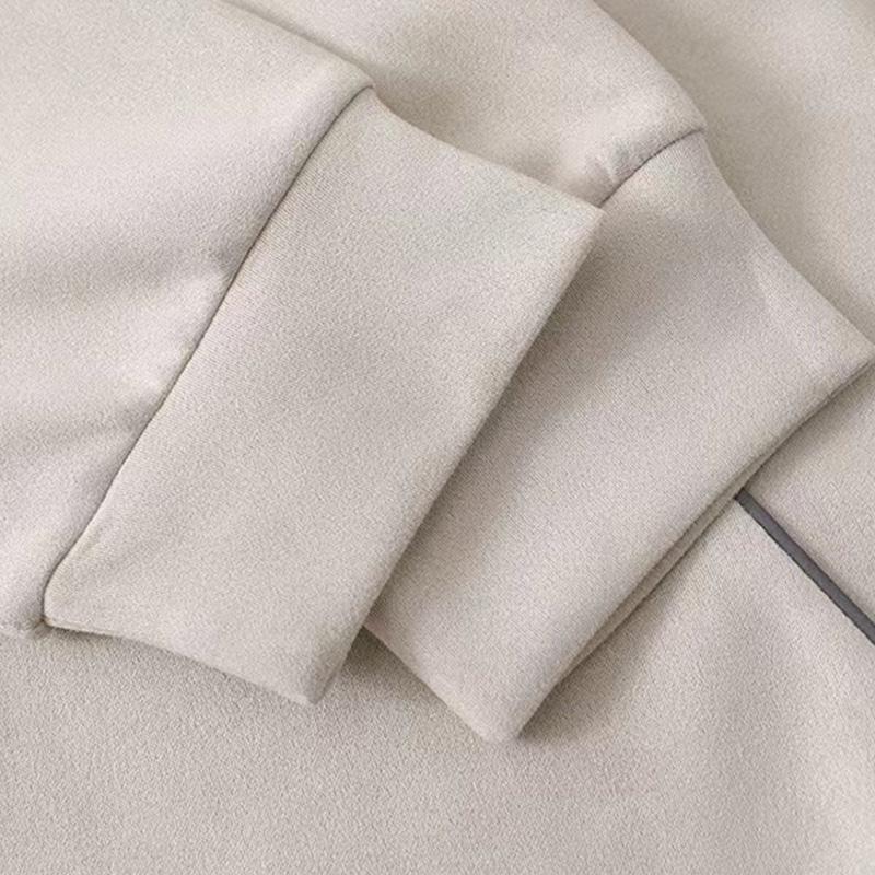 New In Streetwear Reflective Strip Suede Cap-less Pullover