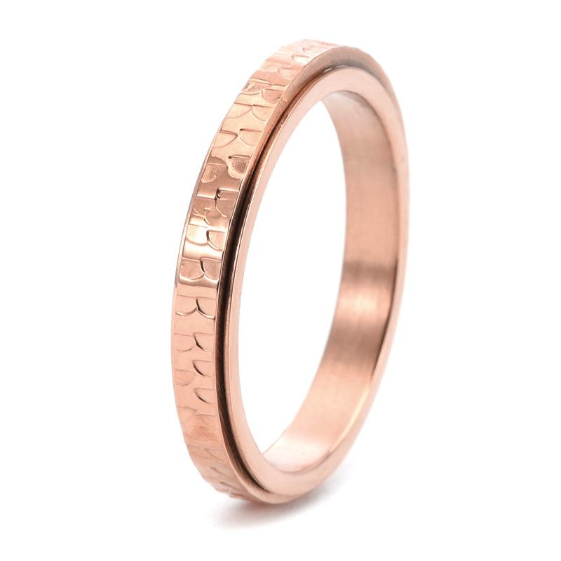 Изысканное кованое вращающееся кольцо шириной 3 мм из нержавеющей стали, элегантное женское украшение, кольцо на мизинец