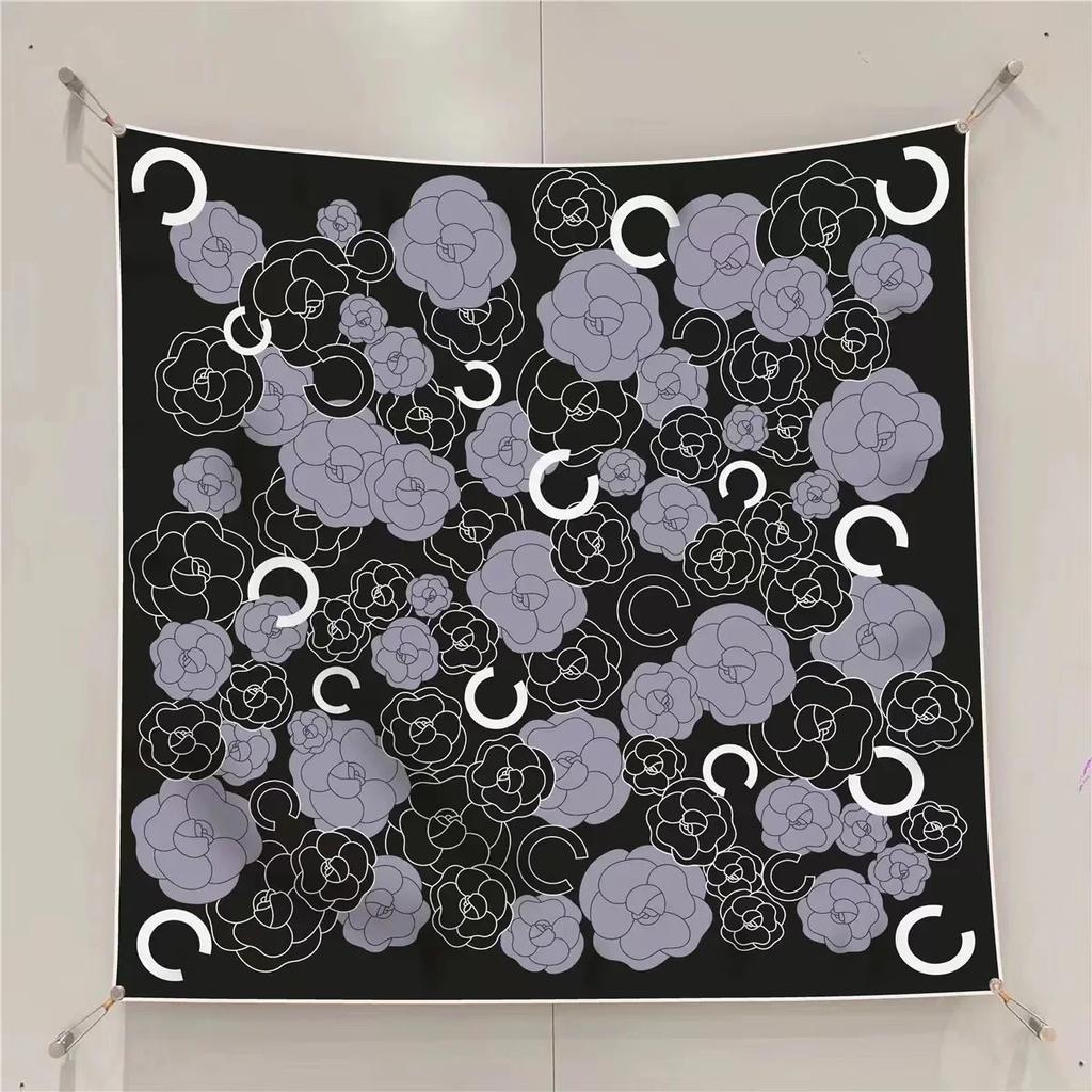 VREOVOR New 90cm × 90cm Large Square Scarf Handmade Desktop Printing Machine Right Angle Curled Edge Twill Silk Fashion Trends