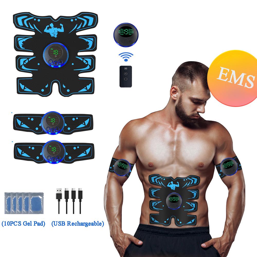 Умный EMS стимулятор мышц Электрический ABS тренажер для живота Рука Шея Наклейка-патч Массажер для тела Фитнес Похудение Формирование
