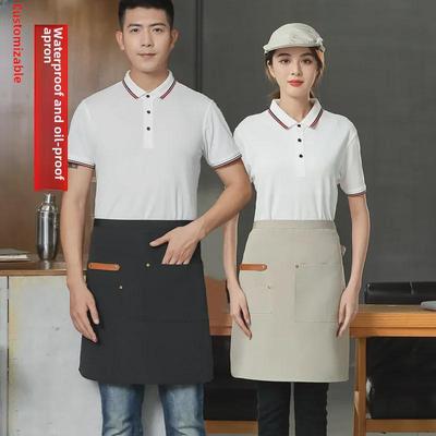 Водонепроницаемый холщовый полудлинный фартук официанта для кейтеринга