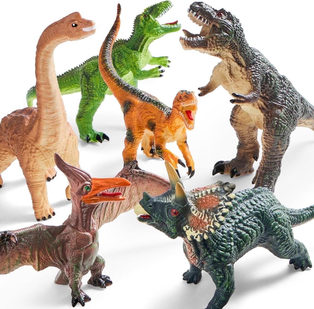 6 Pcs Jumbo Dinosaur Playthings Big Gentle Dinosaur Figures Realistic Jurassic World Playthings designed for Children Playthings Birth Date