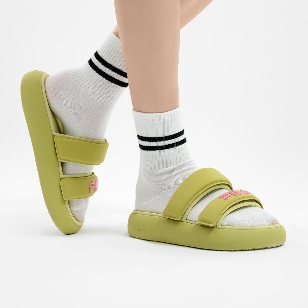 Fila Модные универсальные повседневные удобные шлепанцы-слайды Donut Женская обувь Золотой Зеленый F12W421505FGG