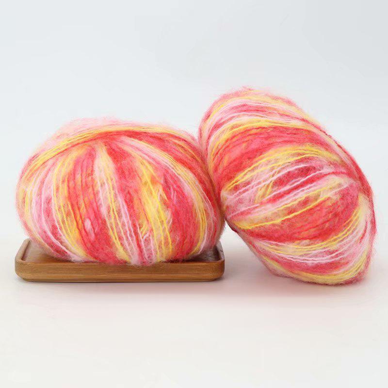 25g/ball Multi Colored Mahe Yarn Knitted Sweater Scarf Hat Doll Gradient Hand Dyed Mohar Yarn Handmade DIY Knitted Scarf and Hat
