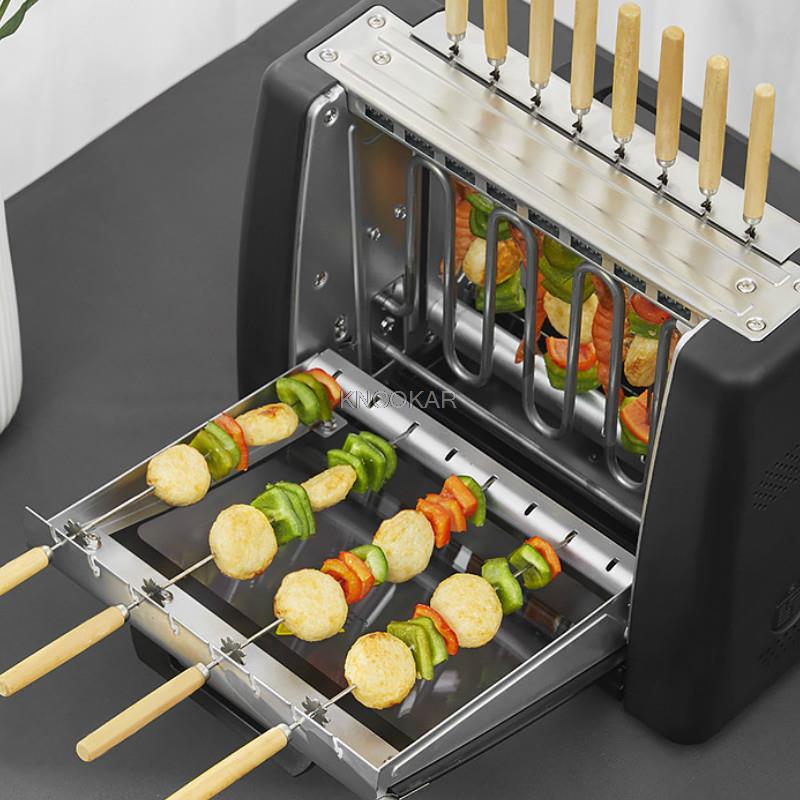 Бытовая электрическая духовка, бездымная, с антипригарным покрытием, электрическая форма для выпечки, шампуры для гриля, бытовой гриль для барбекю 220 В.