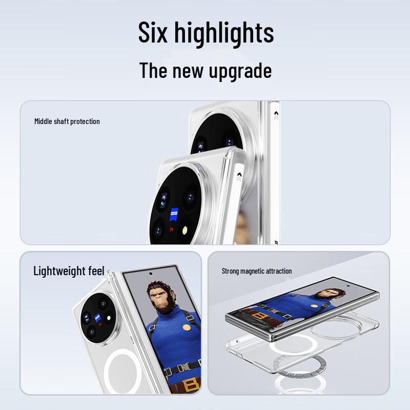 Прозрачный магнитный чехол-книжка для телефона vivo X Fold5