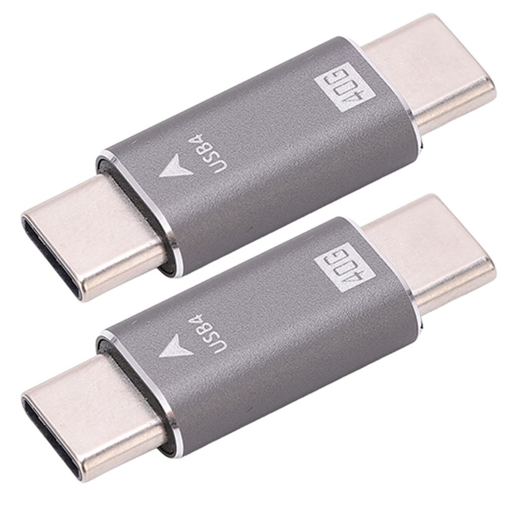 2Pcs USB C Male to Male Adapter 8K 40Gbps 100W Fast Charging Alloy Compact Mini USB C Adapter Connector for PCs
