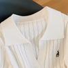 Women's Embroidered Lapel Knitted Top